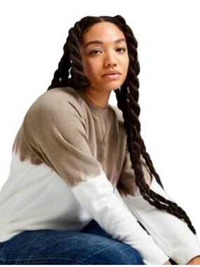 RICHER POORER Recycled Tie Dye Colorblock Sweatshirt